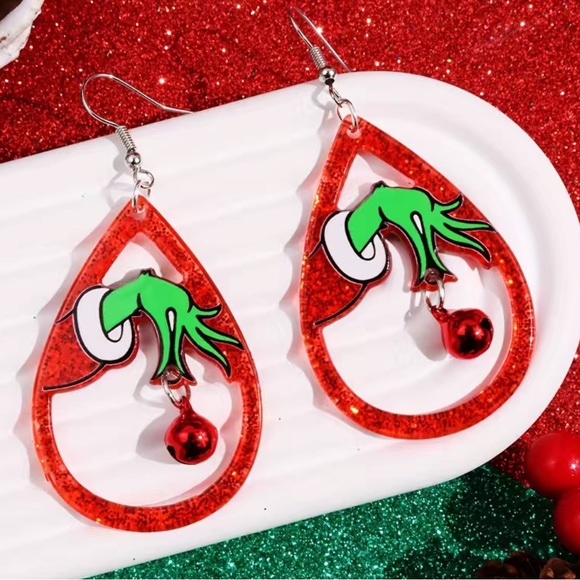 The Grinch Christmas Earrings - Picture 2 of 6